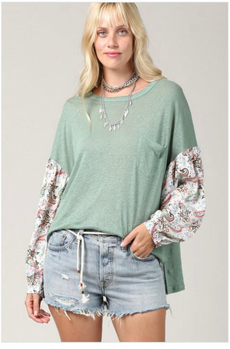 Pretty Paisley Long Sleeve Top